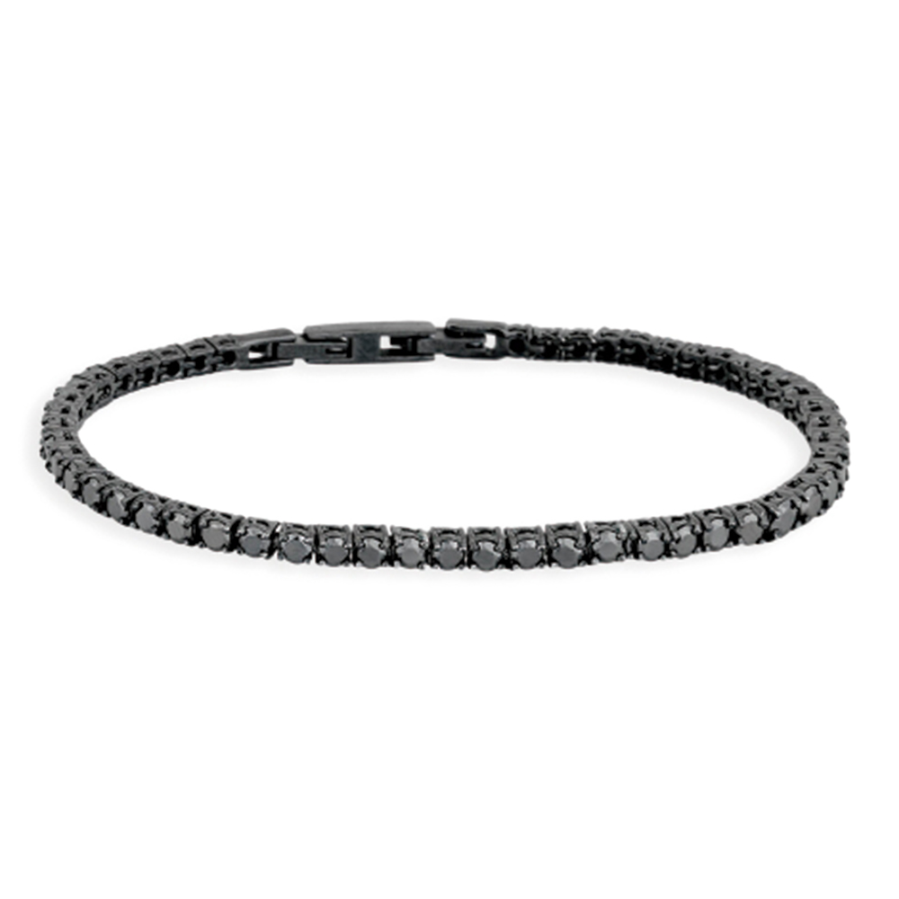 PULSEIRA 2JEWELS AÇO C/ ZIRCONIAS PRETAS
