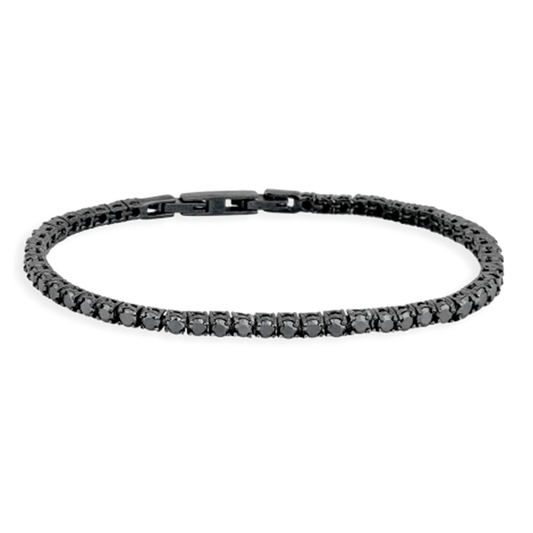 PULSEIRA 2JEWELS AÇO C/ ZIRCONIAS PRETAS