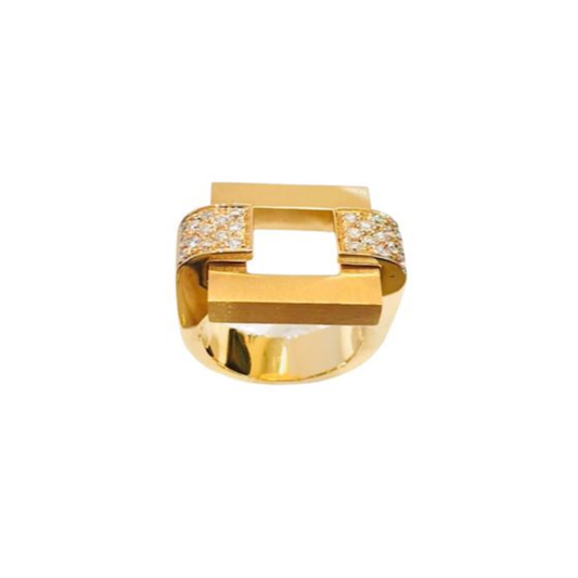 Anel em Ouro 19.2k com diamantes