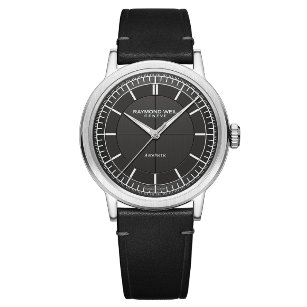 RELOGIO RAYMOND WEIL MILLESIME AUTOMATICO MOSTRADOR CINZA MRACELETE PELE 2925-STC-60001