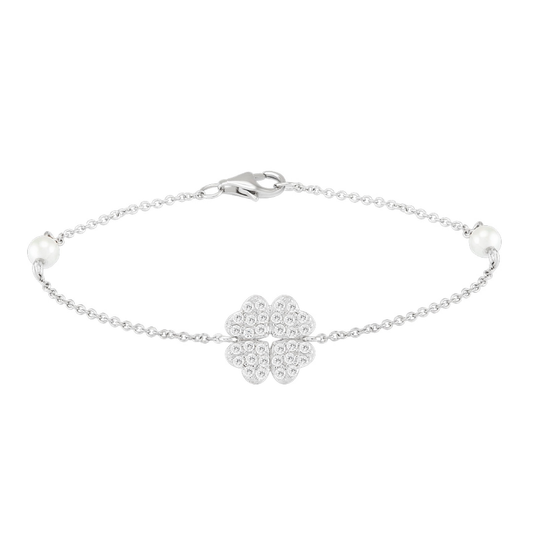 PULSEIRA UNIKE MEANINGFUL CLOVER II EM PRATA 925% COM ZIRCÓNIAS