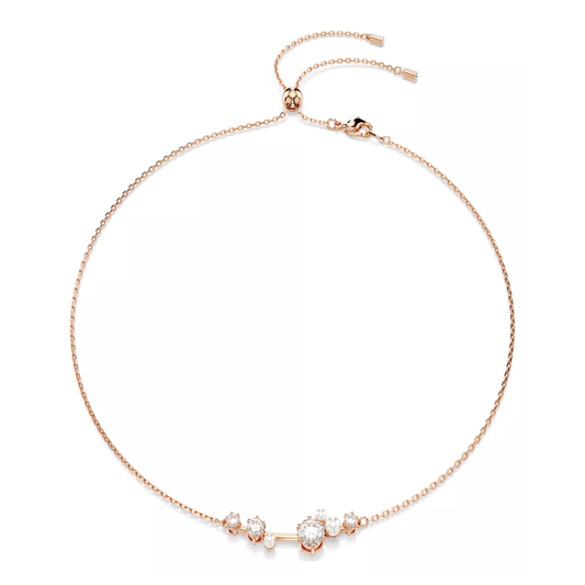 COLAR SWAROVSKI CONSTELLA Lapidações redondas, Branco, Lacado a rosa dourado