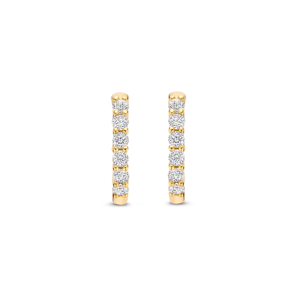 ARGOLAS TI SENTO EM PRATA 925% PLAQUIADA A OURO 18K C/ ZIRCONIAS 7957ZY
