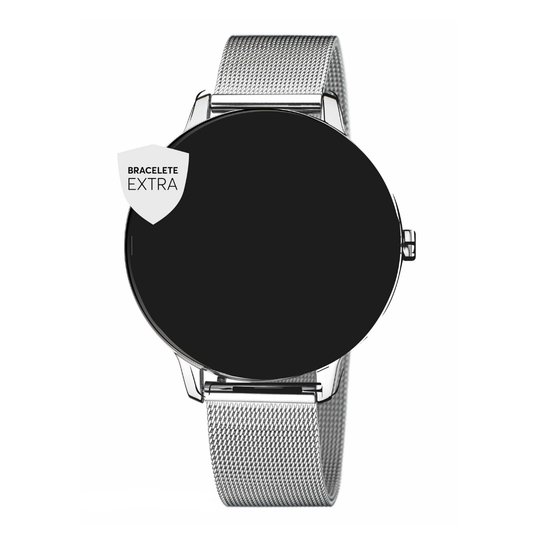 BRACELETE SMARTWATCH ONE MALHA MILANESA PRATEADA