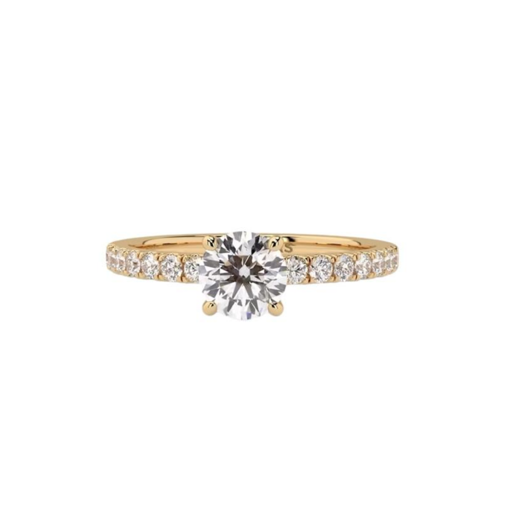 ANEL EM OURO 19,2K C/ ZIRCONIAS