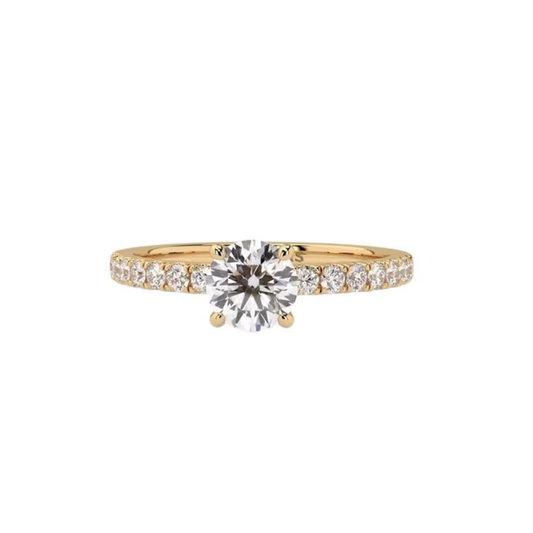 ANEL EM OURO 19,2K C/ ZIRCONIAS