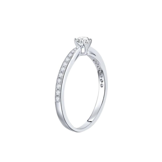 ANEL SOLITÁRIO EM OURO 19.2K COM DIAMANTES