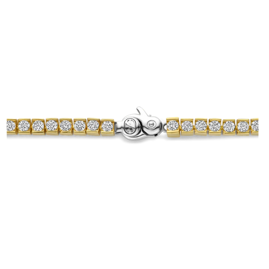 PULSEIRA RIVIERA TI SENTO EM PRATA 925% DOURADA COM ZIRCÓNIAS