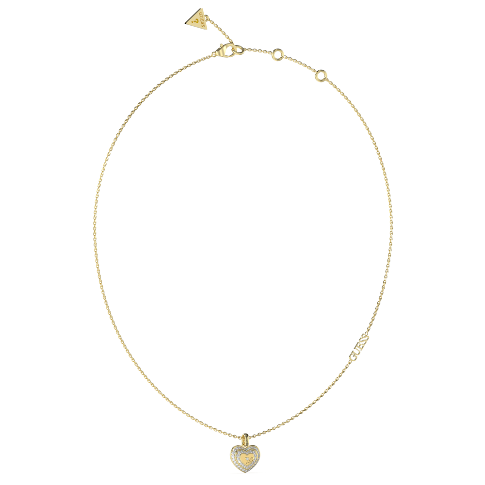 COLAR GUESS EM AÇO DOURADO CORAÇÃO COM ZIRCÓNIAS "JUBN04030JWYGT-U"