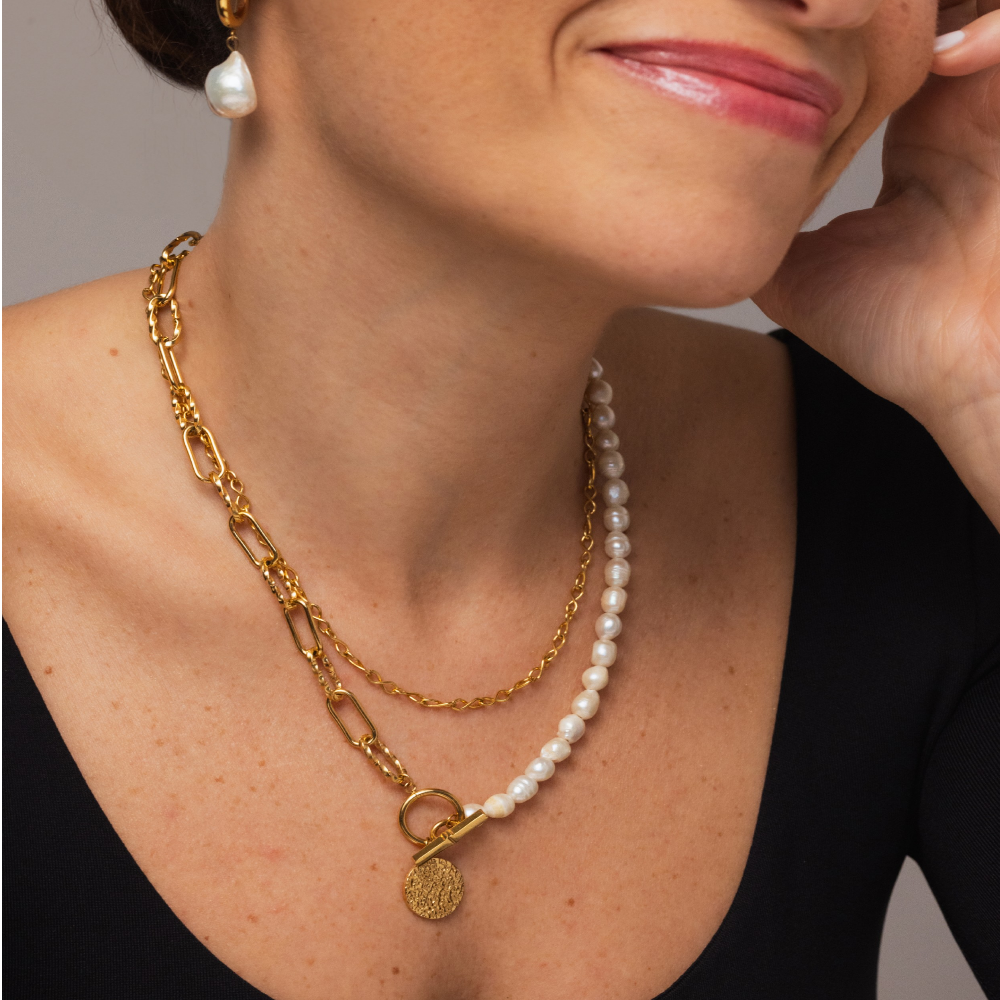 COLAR ONE SENHORA NECKMESS PEARLY GOLD