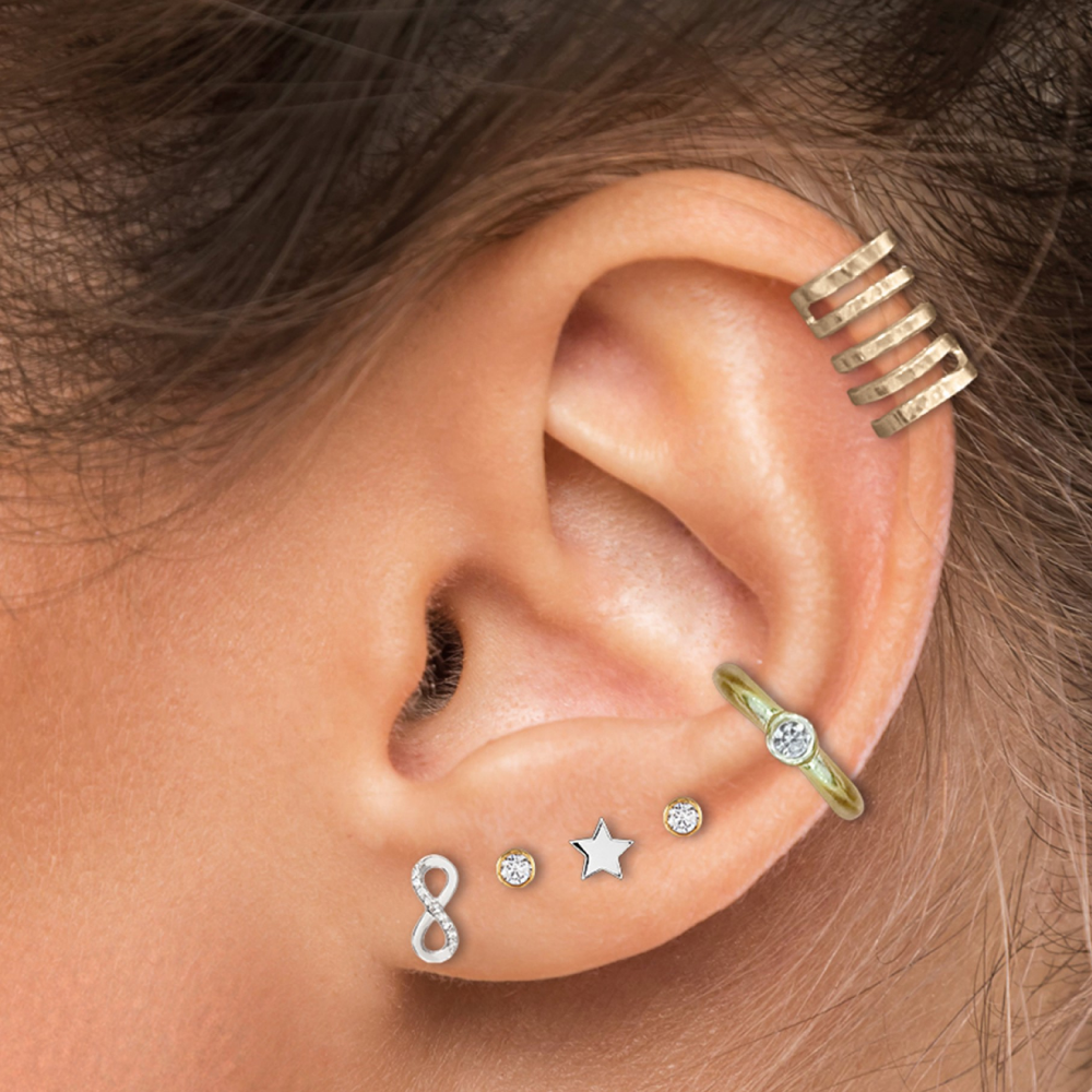 BRINCOS UNIKE MEANINGFUL INFINITE EM PRATA 925% COM ZIRCÓNIAS "UK.BR.1204.0028"