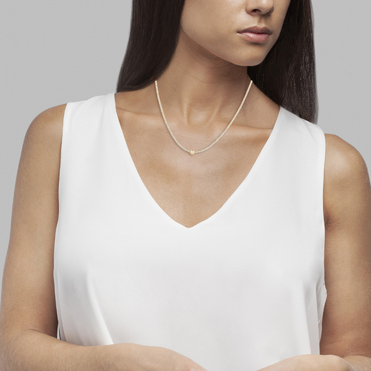 COLAR UNIKE EM PRATA 925 HEART GOLDEN