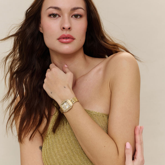 RELOGO RADIANT DOURADO  RA658202 MOST. CINZA C/ PEDRAS NA CAIXA