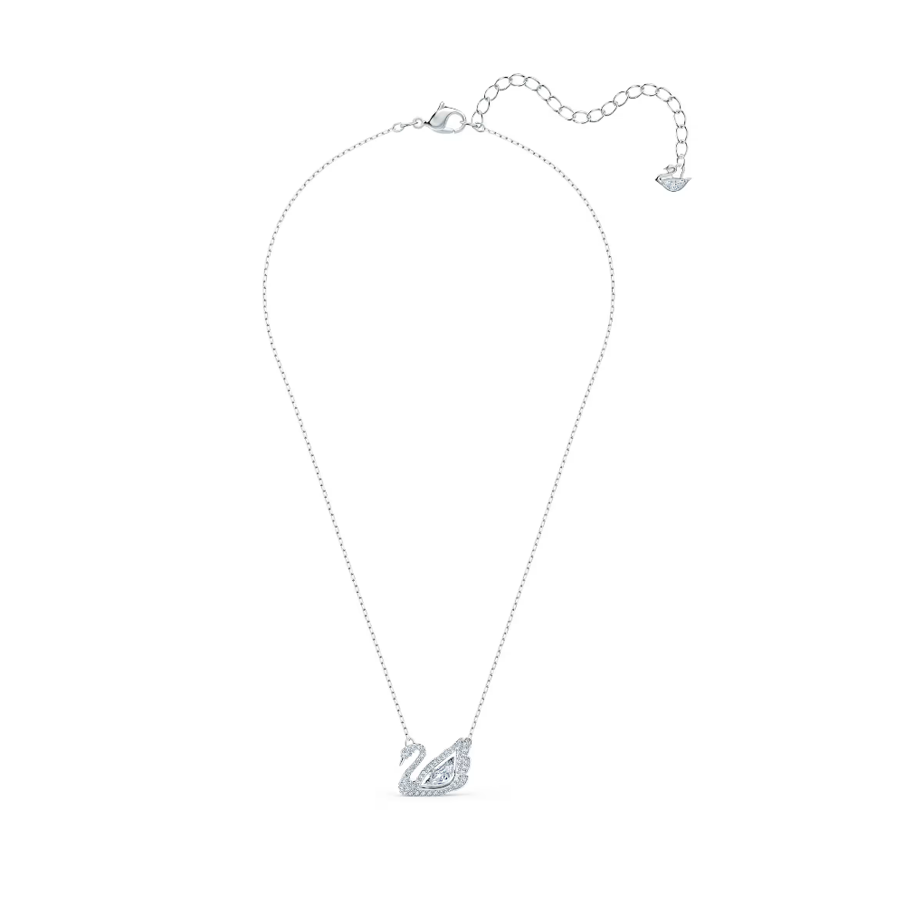 Colar Swarovski Swan Cisne dançante, Branco, Lacado a ródio