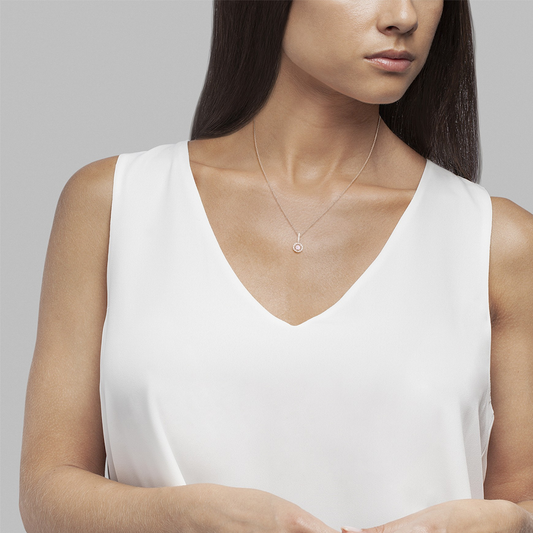 COLAR UNIKE EM PRATA 925% LOVE IN ROSE SOLITAIRE