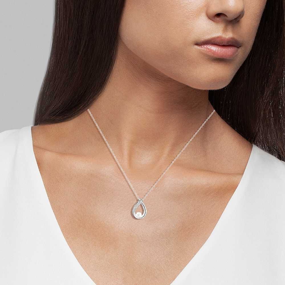 COLAR CLASSY OVAL PEARL I EM PRATA 925% COM ZIRCÓNIAS "UK.CL.1204.0163"