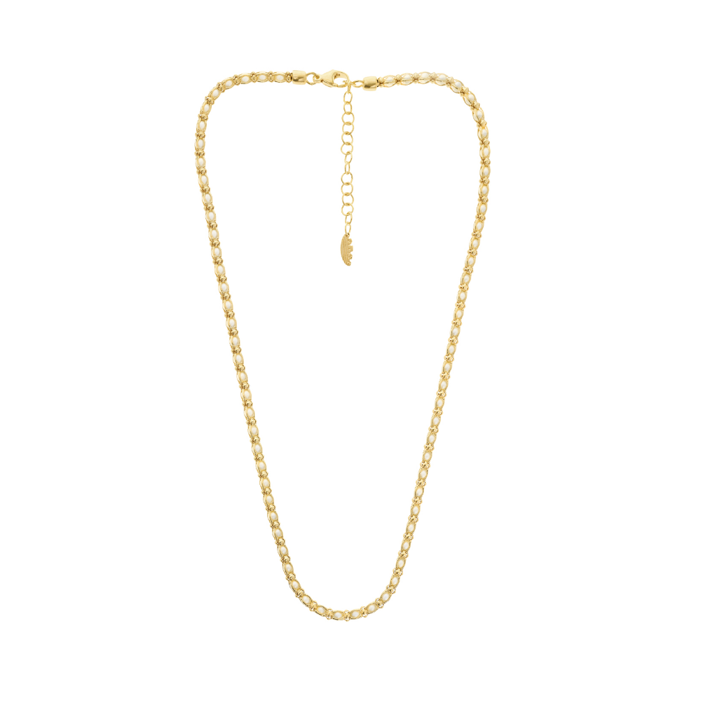 COLAR EUGENIO CAMPOS EM PRATA 925% DOURADA C/ PEROLAS