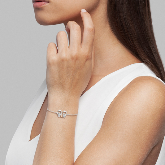 PULSEIRA UNIKE GIRL & BOY EM PRATA 925% COOM ZIRCÓNIAS "UK.PU.1110.0003"