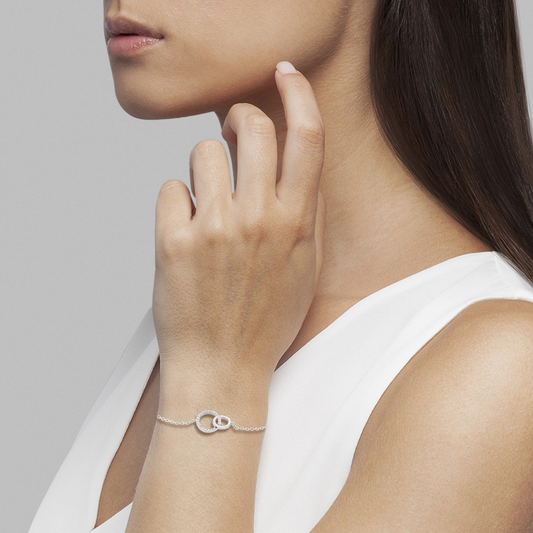 PULSEIRA UNIKE CLASSY & CHIC TOGETHER EM PRATA 925% COM ZIRCÓNIAS "UK.PU.1204.0041"