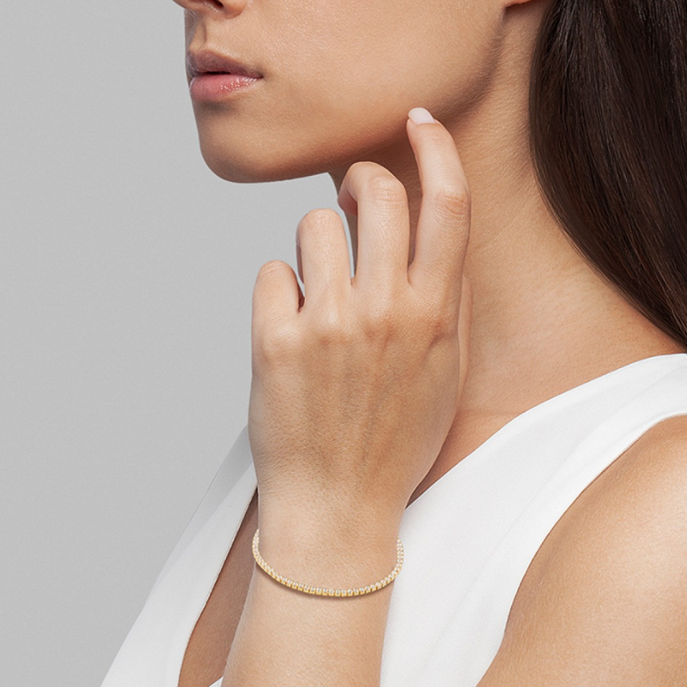 PULSEIRA UNIKE MIA ROSE SHINNY EM PRATA 925% COM ZIRCÓNIAS "UK.PU.1204.0061"