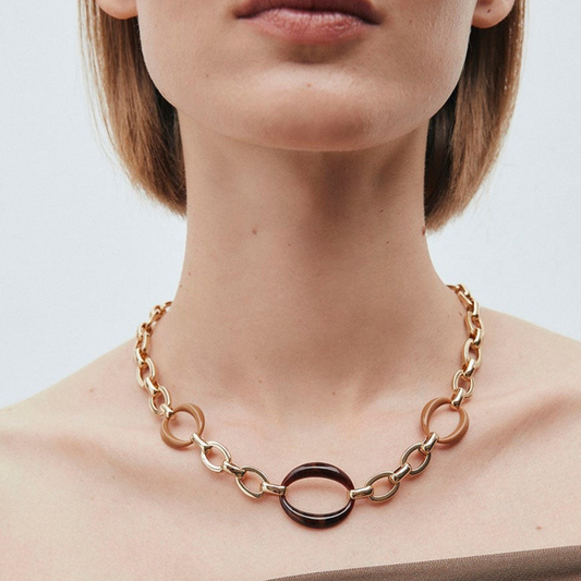 COLAR VIDAL & VIDAL EM BRONZE COM BANHO DE OURO 18K