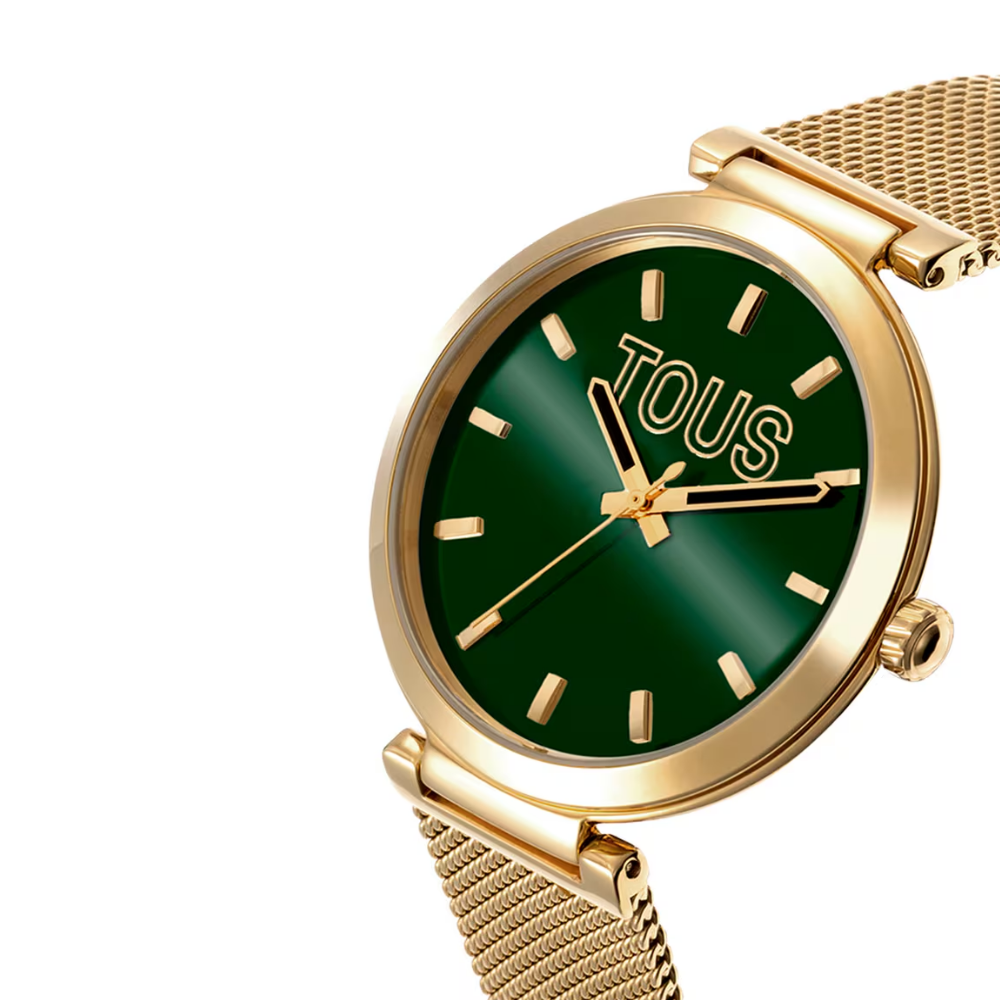 RELÓGIO TOUS MESH DOURADO COM MOSTRADOR VERDE