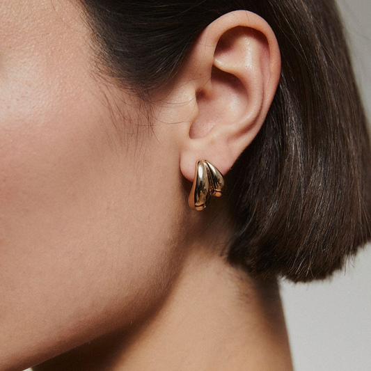 BRINCOS VIDAL & VIDAL EM BRONZE COM BANHO DE OURO 18K