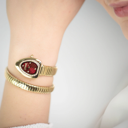 RELÓGIO JUST CAVALLI SIGNATURE MOSTRADOR VERMELHO