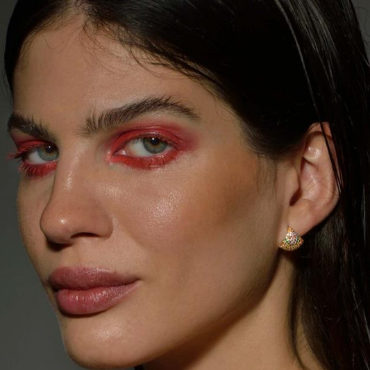 BRINCOS SALVATORE EM PRATA 925% COM ZIRCÓNIAS MULTICOR