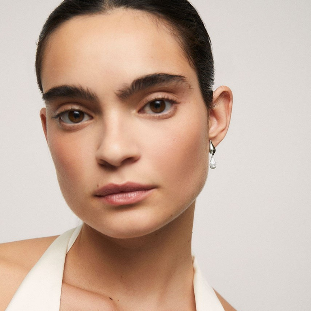 BRINCOS VIDAL & VIDAL EM BRONZE BANHADO A OURO DE 18KT COM ZIRCÓNIAS