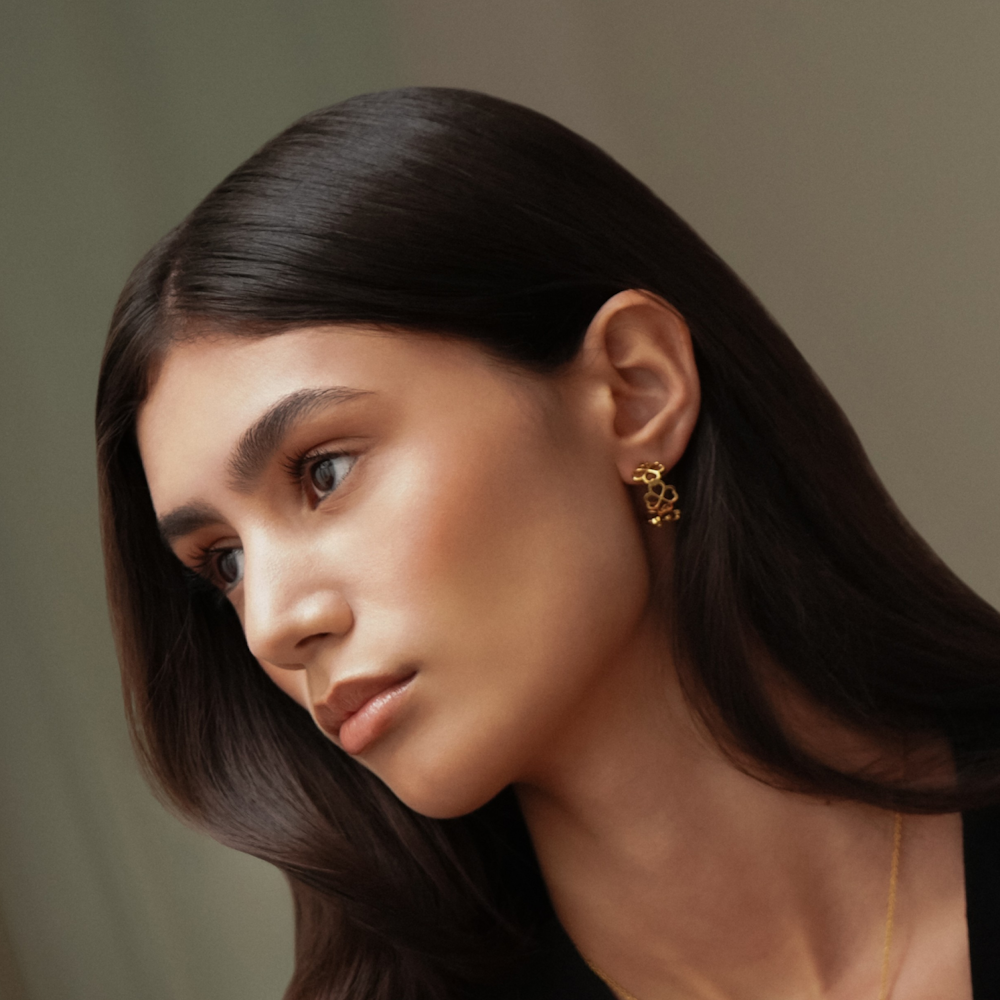 BRINCOS ONE SENHORA BLISS HOOPS GOLD