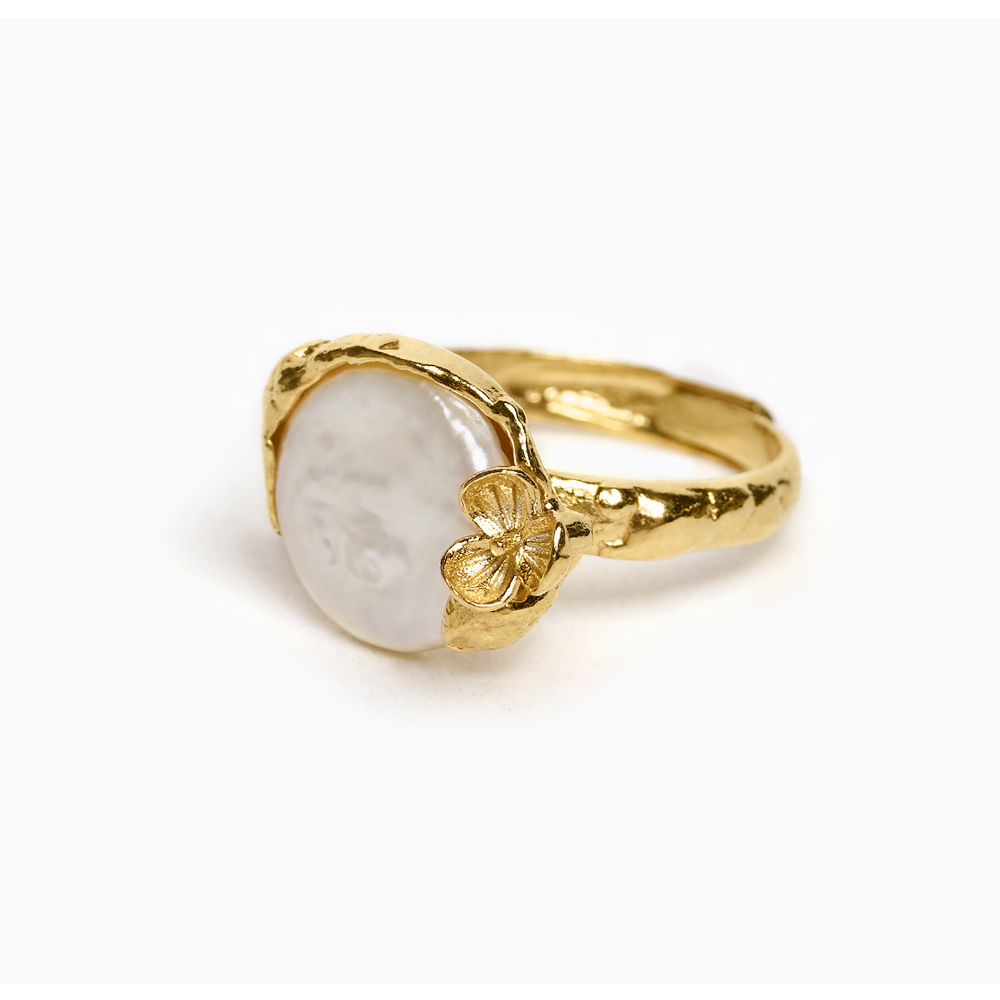 AENL EUGÉNIO CAMPOS EM PRATA 925% DOURADA COM PÉROLAS DE ÁGUA DOCE