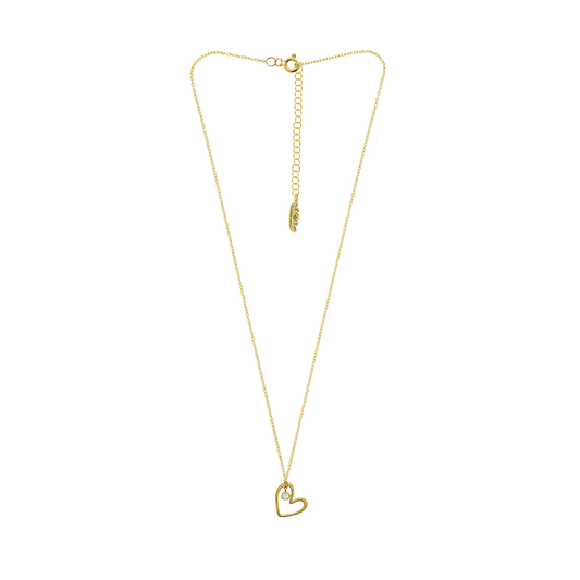 FIO EUGÉNIO CAMPOS EM PRATA 925% CORAÇÃO COM ZIRCÓNIAS