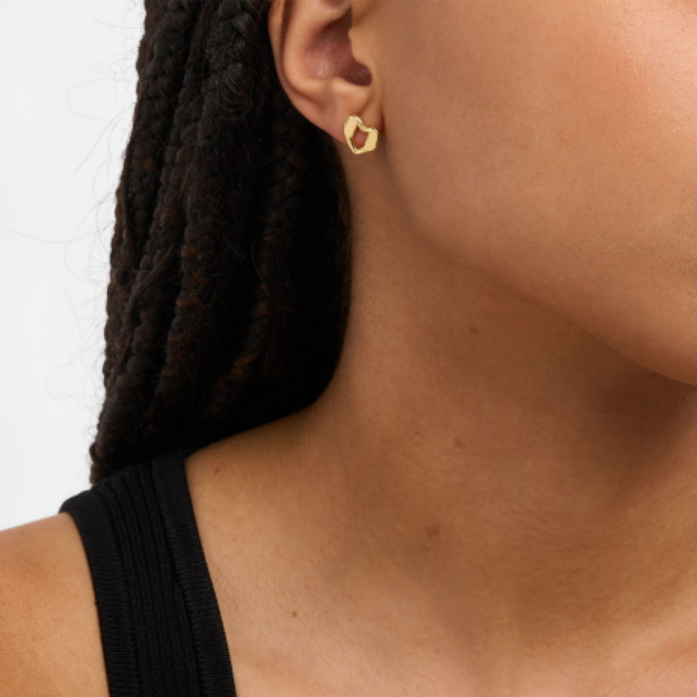 BRINCOS MICHAEL KORS EM PRATA 925% DOURADA