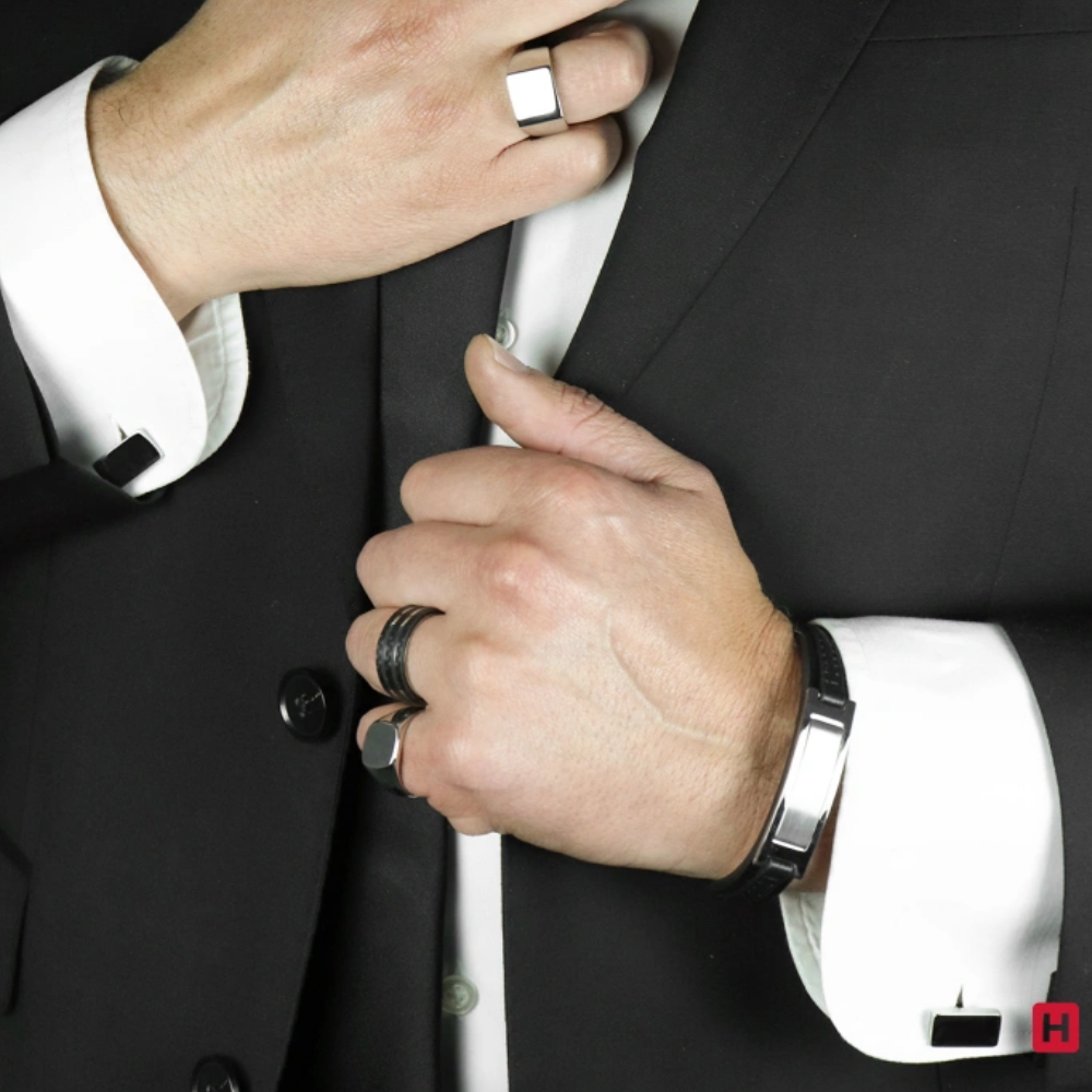 BOTÕES DE PUNHO HASSU RETANGULAR