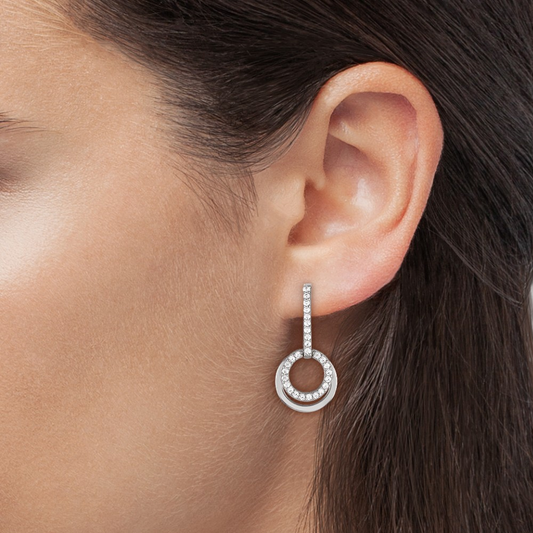 BRINCOS UNIKE EM PRATA 925% CLASSY CIRCLE I