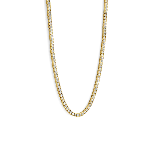 COLAR EM PRATA 925% DOURADA COM ZIRCÓNIAS