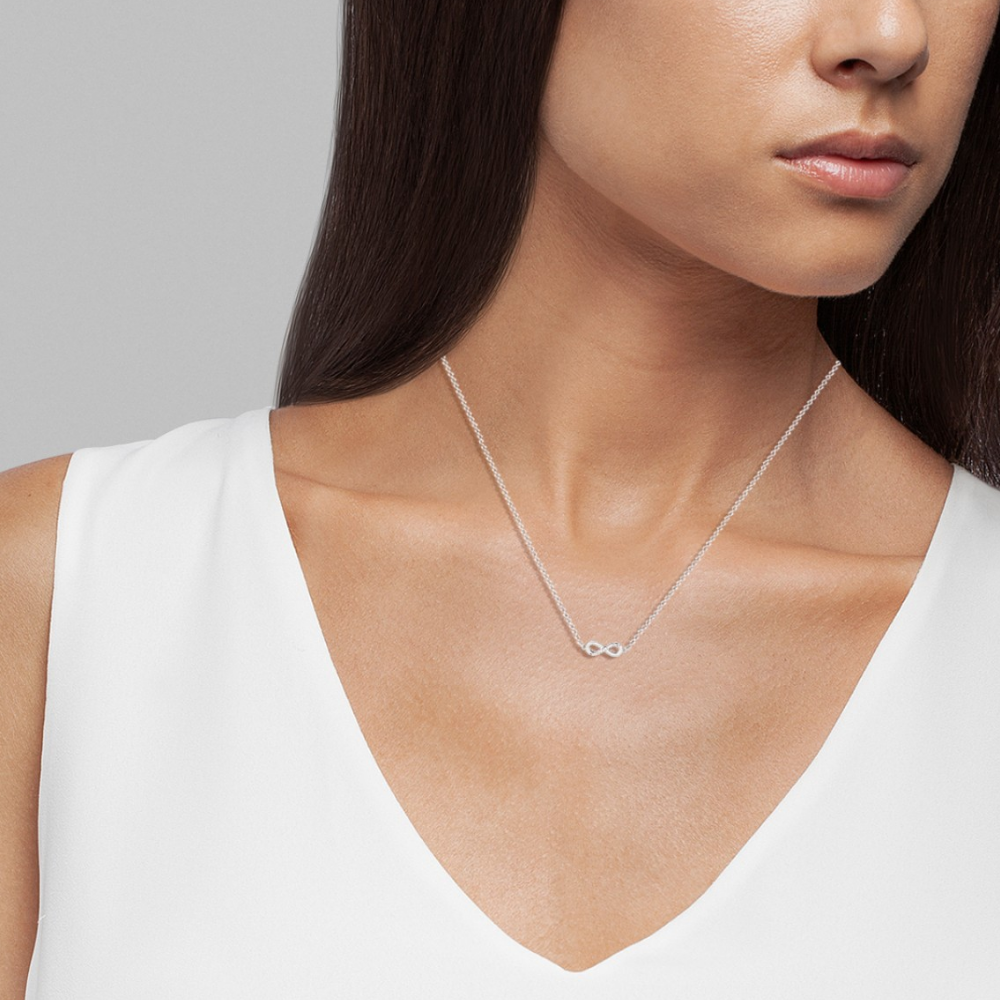 COLAR UNIKE MEANINGFUL INFINITE I EM PRATA 925% COM ZIRCÓNIAS "UK.CL.1204.0033"