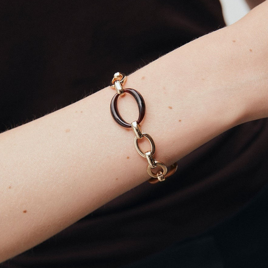 PULSEIRA VIDAL & VIDAL EM BRONZE COM BANHO DE OURO 18K