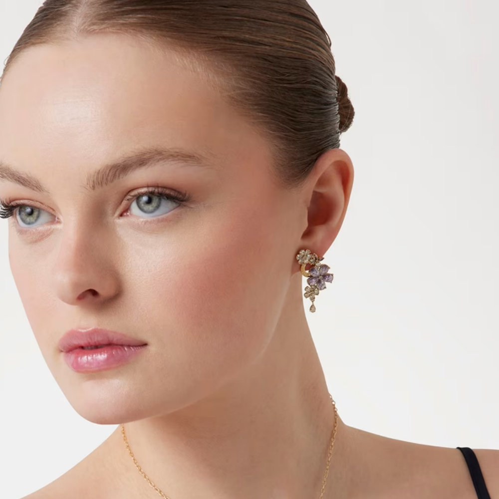 BRINCOS GUESS EM AÇO COM ZIRCÓNIAS