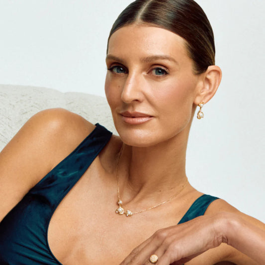 BRINCOS EUGÉNBIO CAMPOS EM PRATA 925% LUSH IICOM PÉROLAS E ZIRCÓNIAS