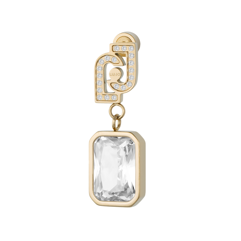 BRINCOS LIU JO EM AÇO DOURADO COM ZIRCÓNIAS