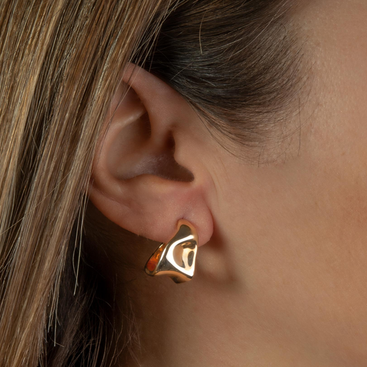 ARGOLAS  VIDAL & VIDAL EM BRONZE BANHADO A OURO 18 KT