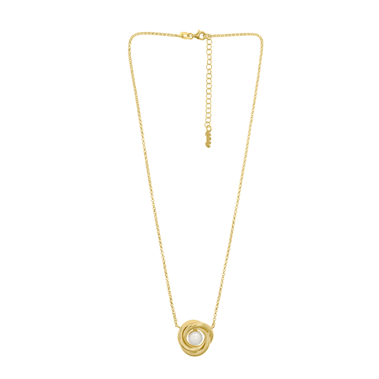 COLAR EUGÉNIO CAMPOS EM PRATA 925 C/ CÍRCULO E PEROLA