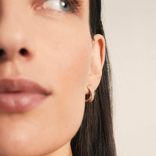 BRINCOS VIDAL & VIDAL EM BRONZE COM ZIRCÓNIAS