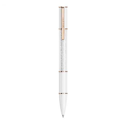 Caneta Swarovski Crystalline Lustre ballpoint pen, White, Rose gold-tone plated