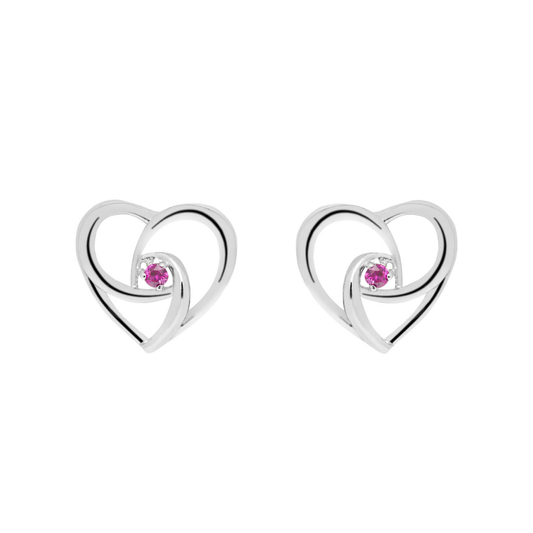BRINCOS EUGÉNIO CAMPOS EM PRATA 925% CORAÇÃO COM ZIRCÓNIA "114.B396.B.E.00"