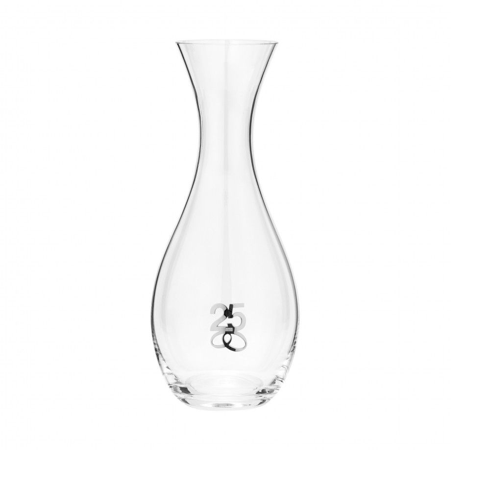 JARRA TOPÁZIO VIDRO ESTREITA BODAS 25 ANOS EM PRATA 925