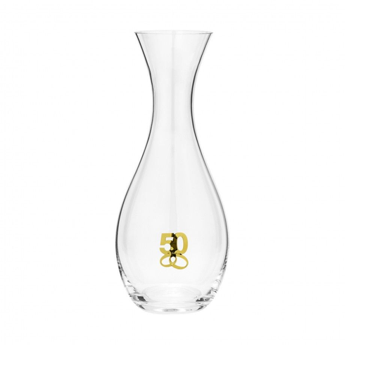 JARRA TOPÁZIO VIDRO ESTREITA BODAS 50 ANOS PRATA 925