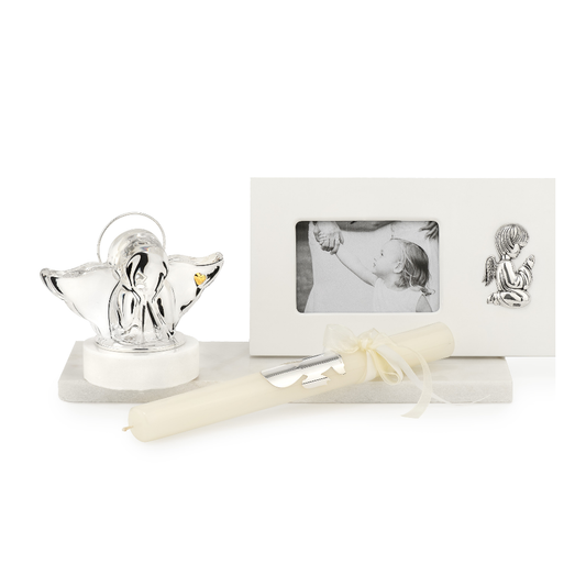 VELA REDONDA C/APLIC.ANJO EM PRATA TOPAZIO 34-79538 PT